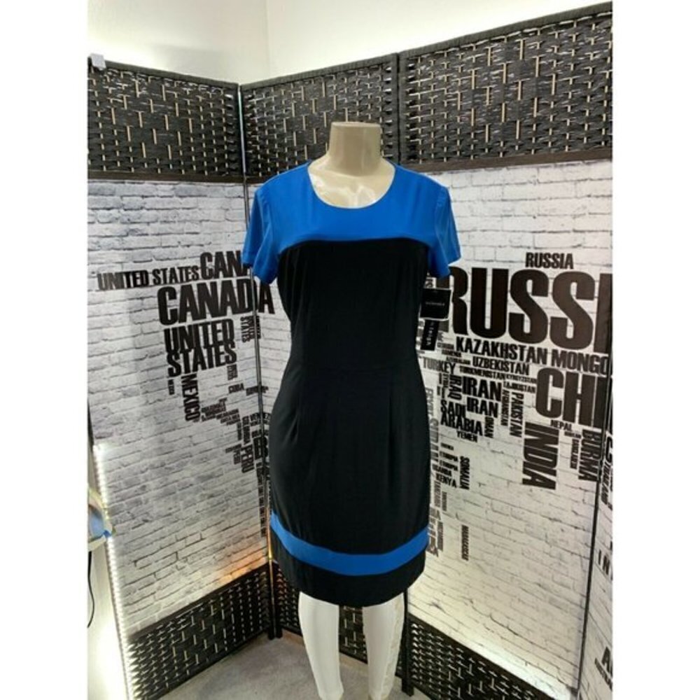 Madison Leigh M Black Lined Short Sleeve Dress